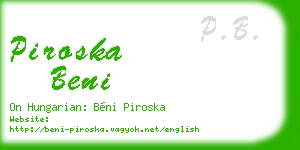 piroska beni business card