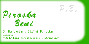 piroska beni business card